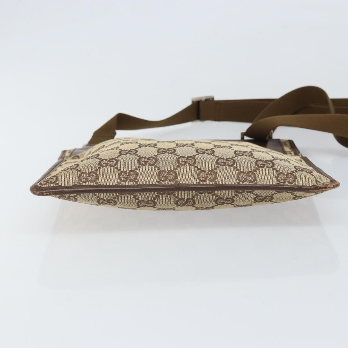 GUCCI GG Canvas Shoulder Bag Beige Silver 27639 Auth 170299