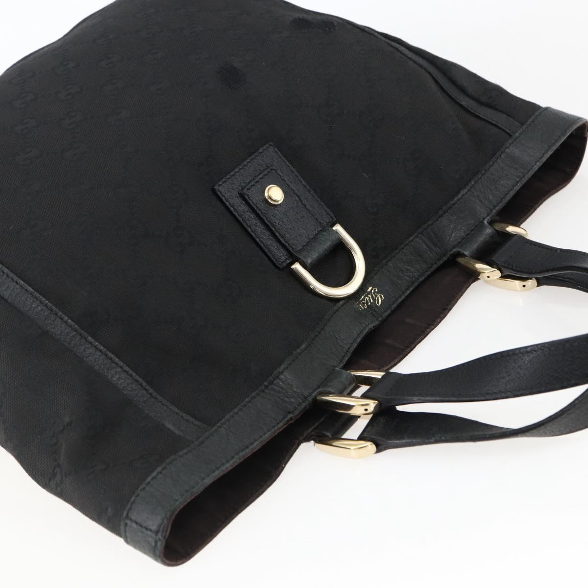 GUCCI GG Canvas Abbey Tote Bag Black Gold 130739 Auth 170301