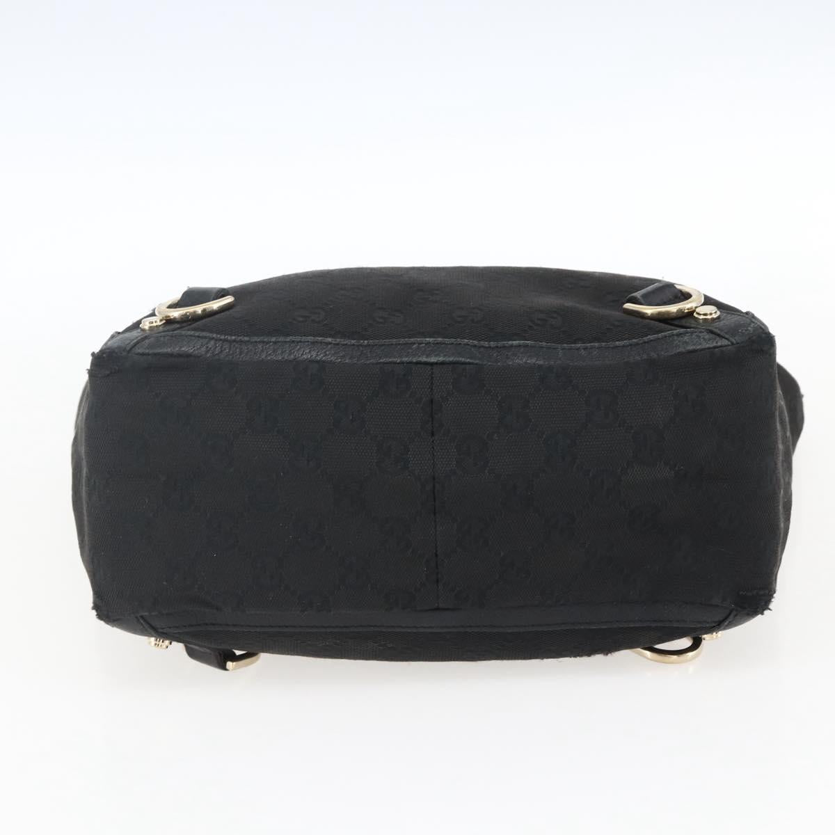 GUCCI GG Canvas Abbey Tote Bag Black Gold 130739 Auth 170301