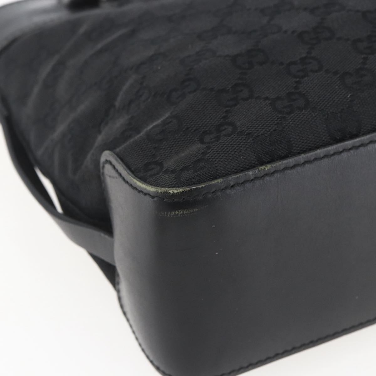 GUCCI GG Canvas Hand Bag Black Silver 107757 Auth 170302