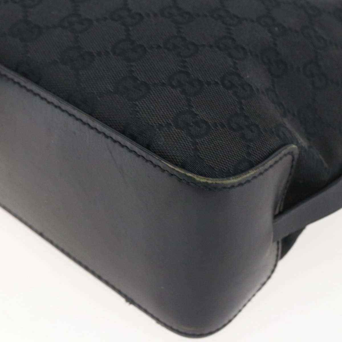 GUCCI GG Canvas Hand Bag Black Silver 107757 Auth 170302