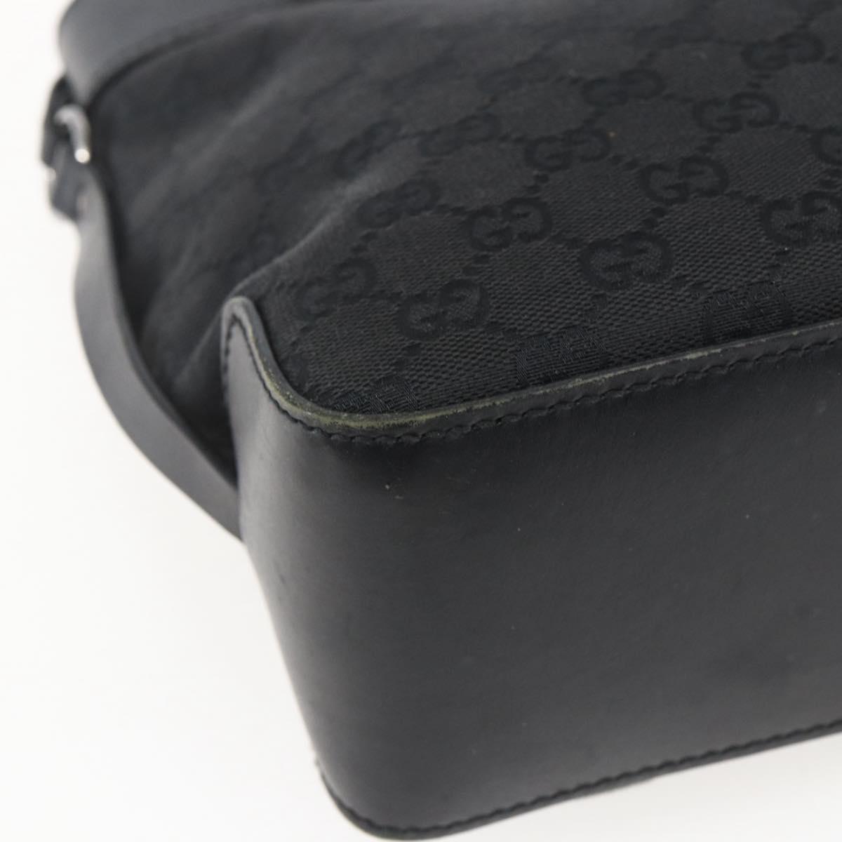 GUCCI GG Canvas Hand Bag Black Silver 107757 Auth 170302