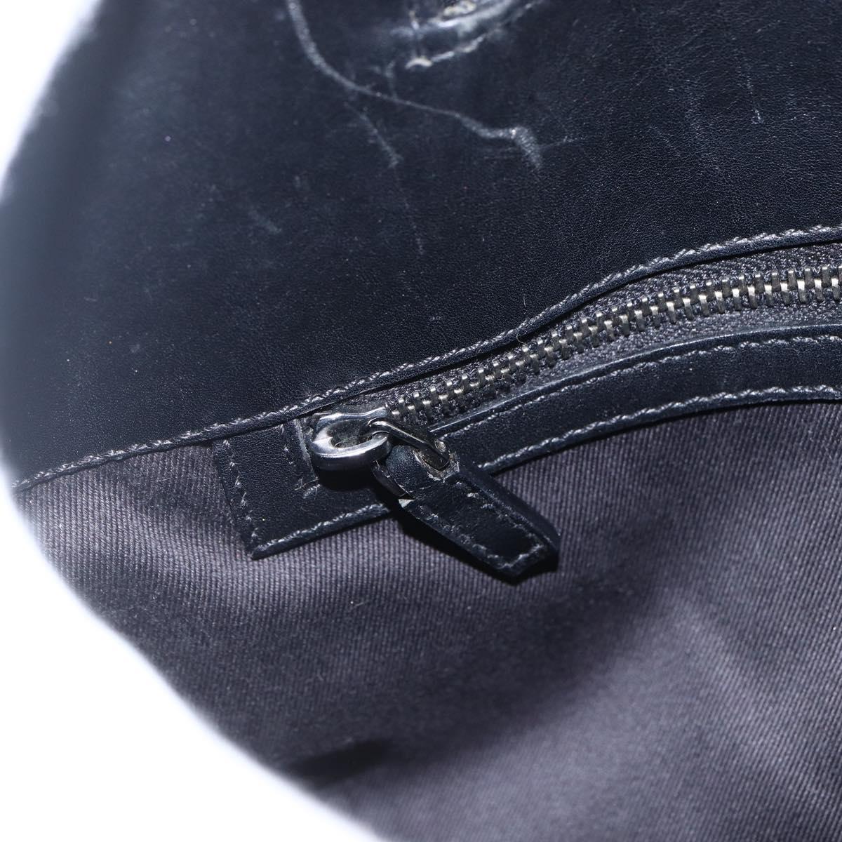 GUCCI GG Canvas Hand Bag Black Silver 107757 Auth 170302