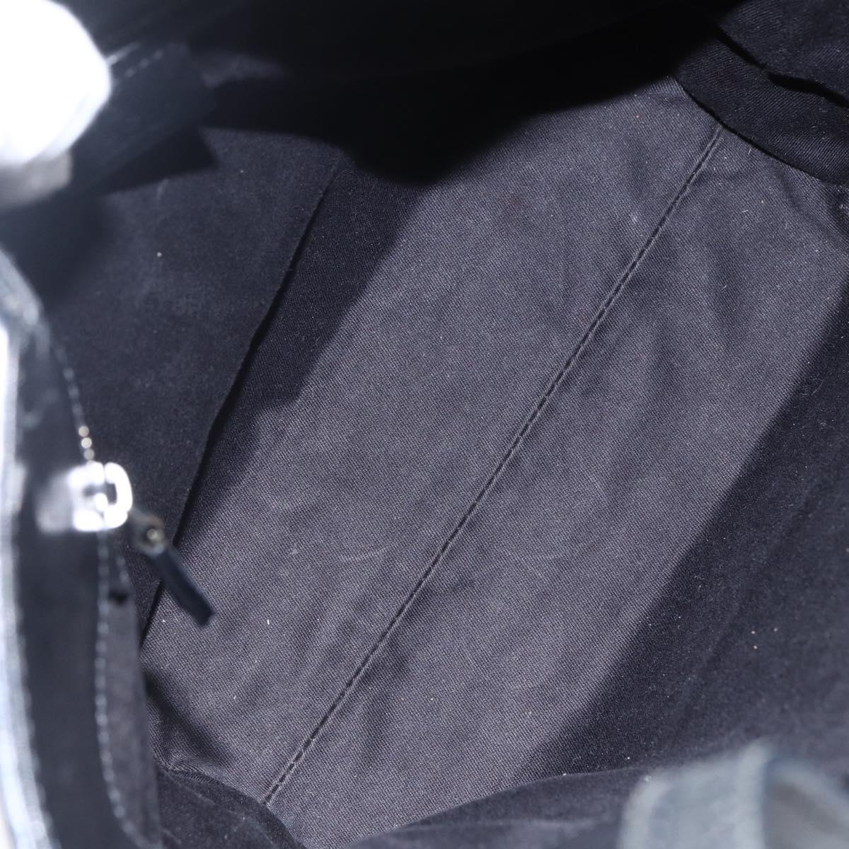 GUCCI GG Canvas Hand Bag Black Silver 107757 Auth 170302