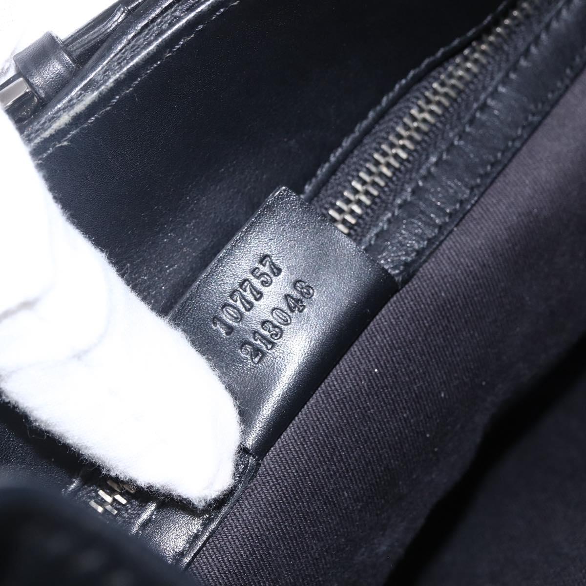 GUCCI GG Canvas Hand Bag Black Silver 107757 Auth 170302