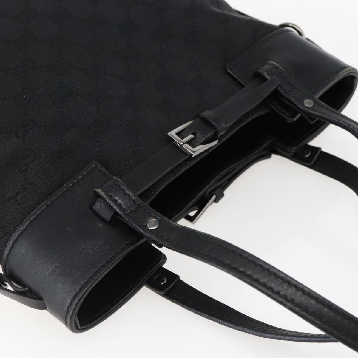 GUCCI GG Canvas Hand Bag Black Silver 107757 Auth 170302