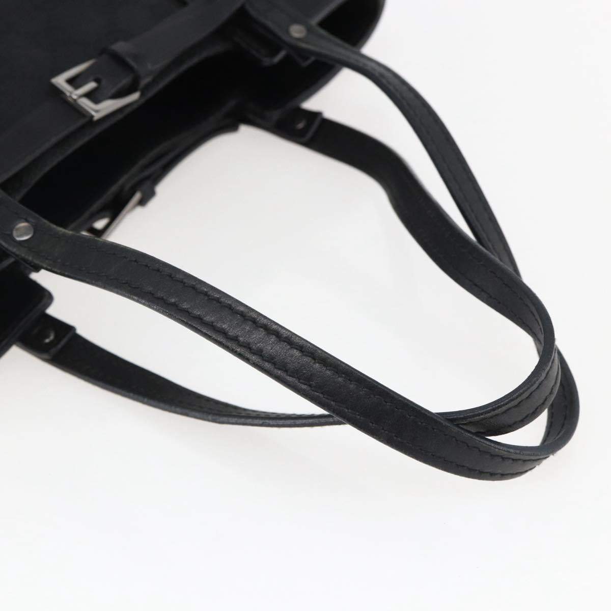 GUCCI GG Canvas Hand Bag Black Silver 107757 Auth 170302