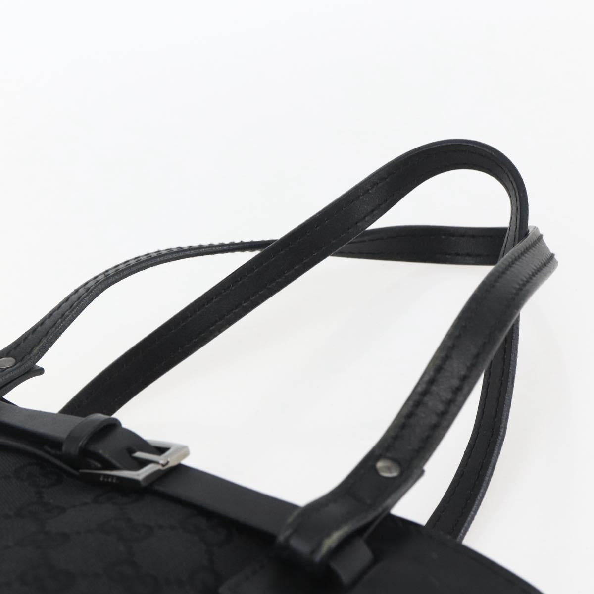 GUCCI GG Canvas Hand Bag Black Silver 107757 Auth 170302