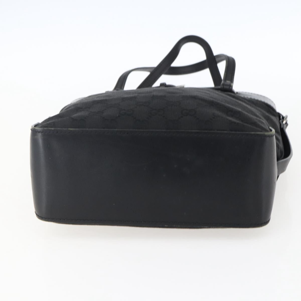 GUCCI GG Canvas Hand Bag Black Silver 107757 Auth 170302