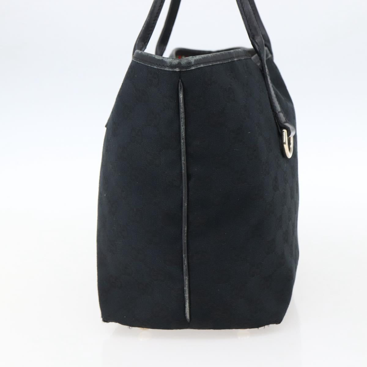 GUCCI GG Canvas Tote Bag Black Gold 169946 Auth 170305