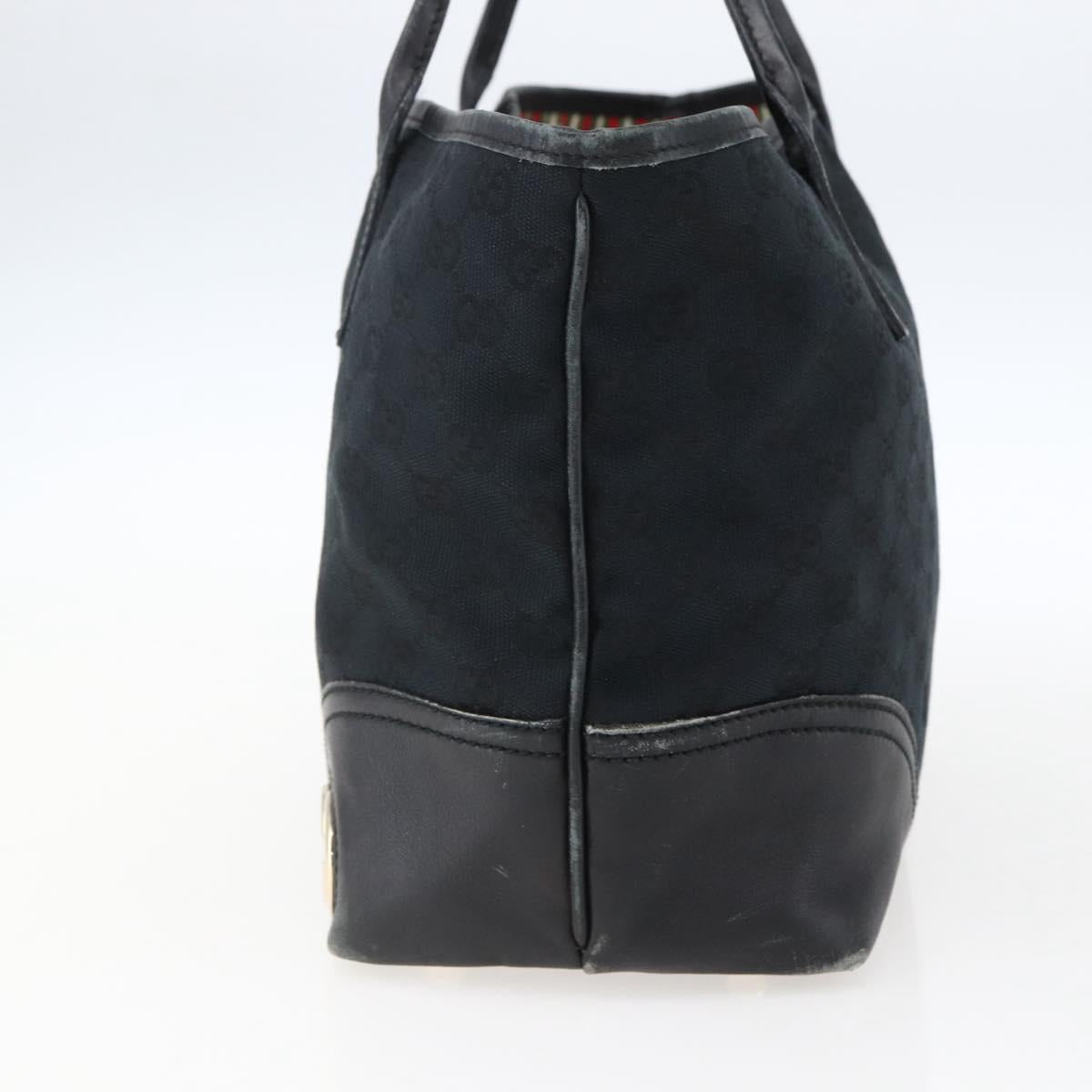 GUCCI GG Canvas Tote Bag Black Gold 169946 Auth 170305