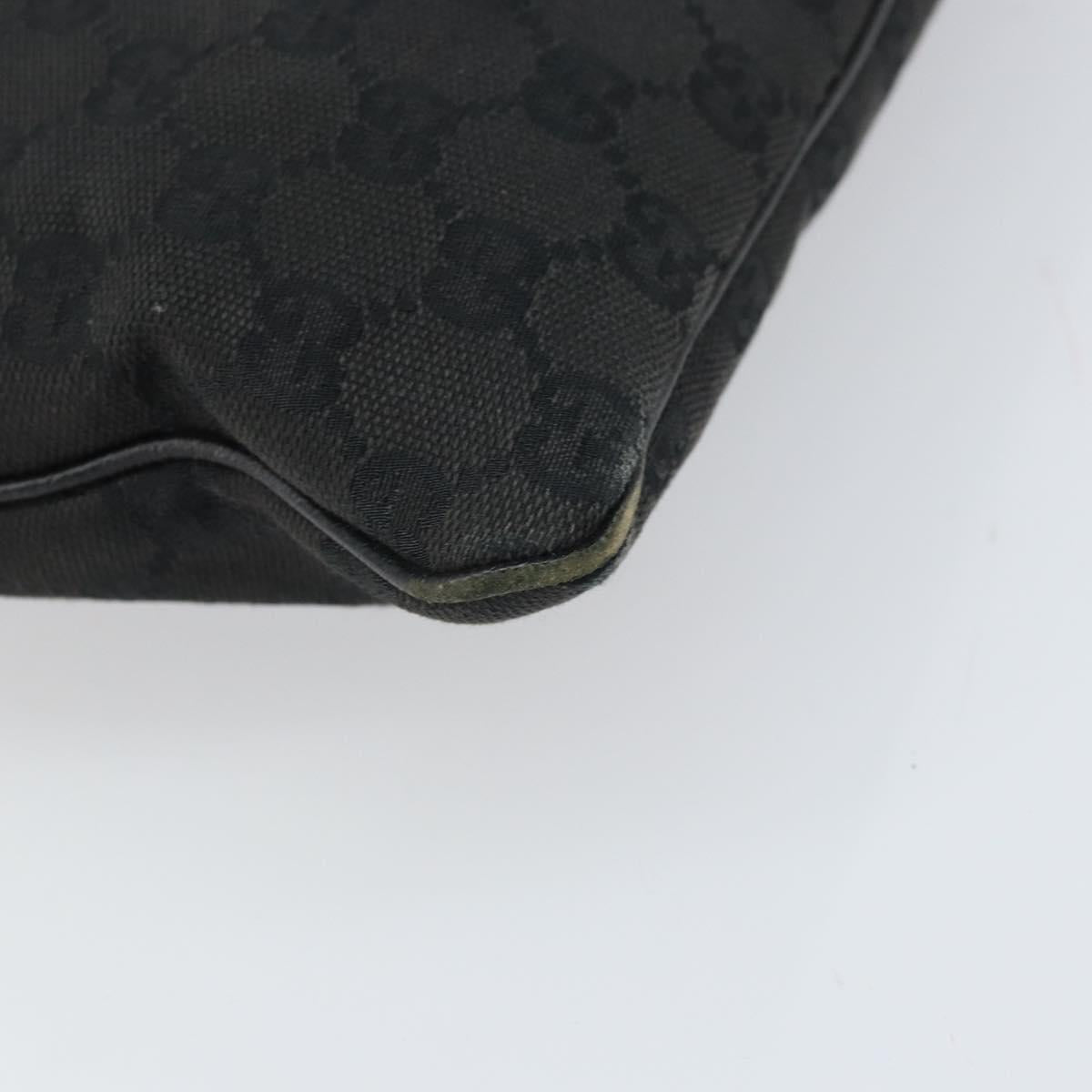 GUCCI GG Canvas Shoulder Bag Black Silver 113013 Auth 170306