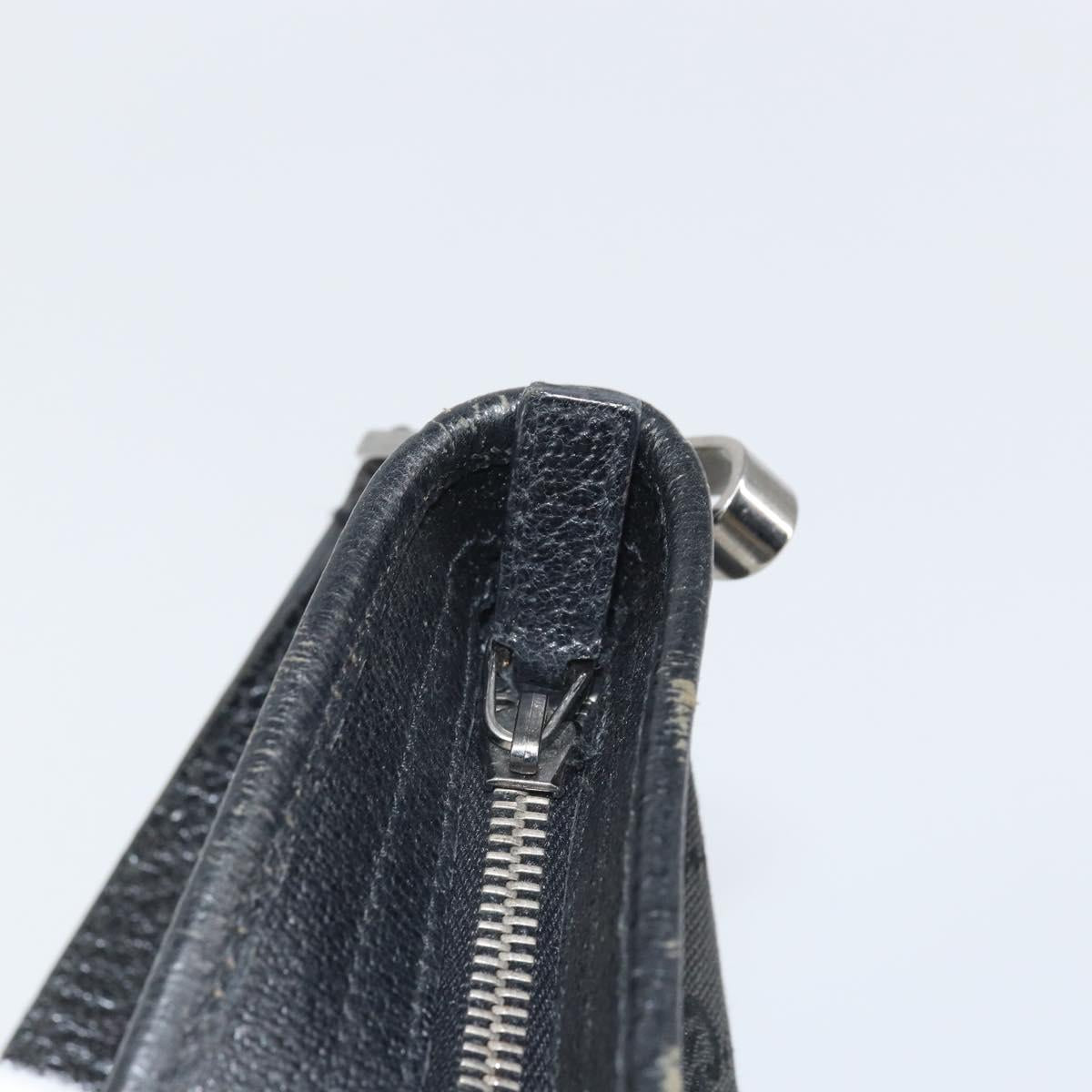 GUCCI GG Canvas Shoulder Bag Black Silver 113013 Auth 170306