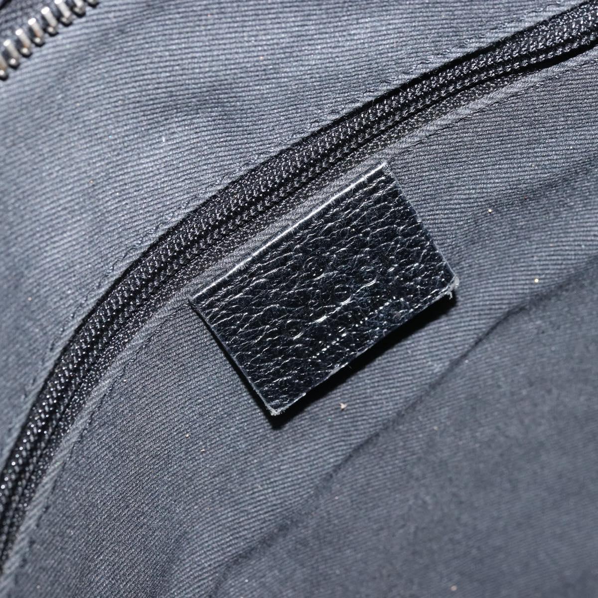 GUCCI GG Canvas Shoulder Bag Black Silver 113013 Auth 170306