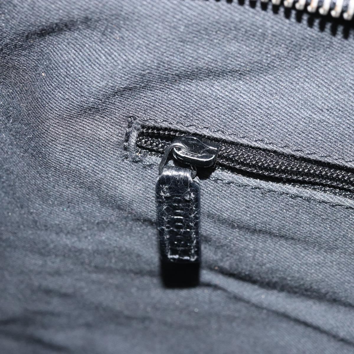 GUCCI GG Canvas Shoulder Bag Black Silver 113013 Auth 170306