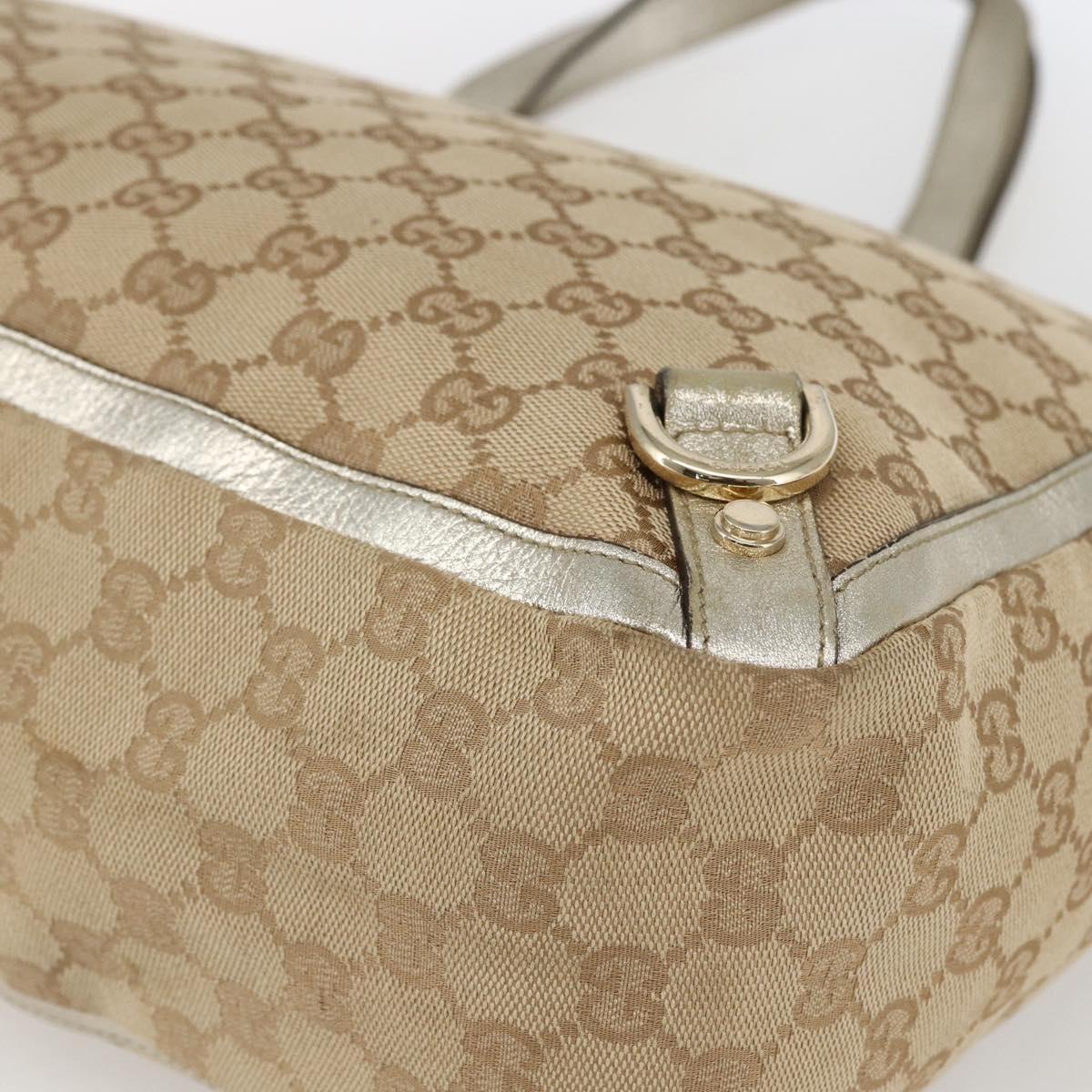 GUCCI GG Canvas Tote Bag Beige Gold 141472 Auth 170307