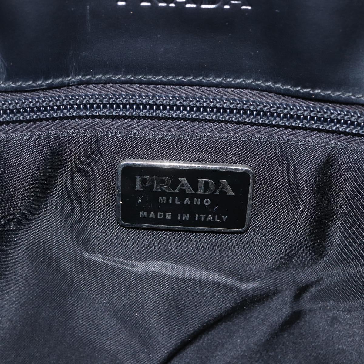 PRADA Hand Bag Nylon Black Silver Auth 170309