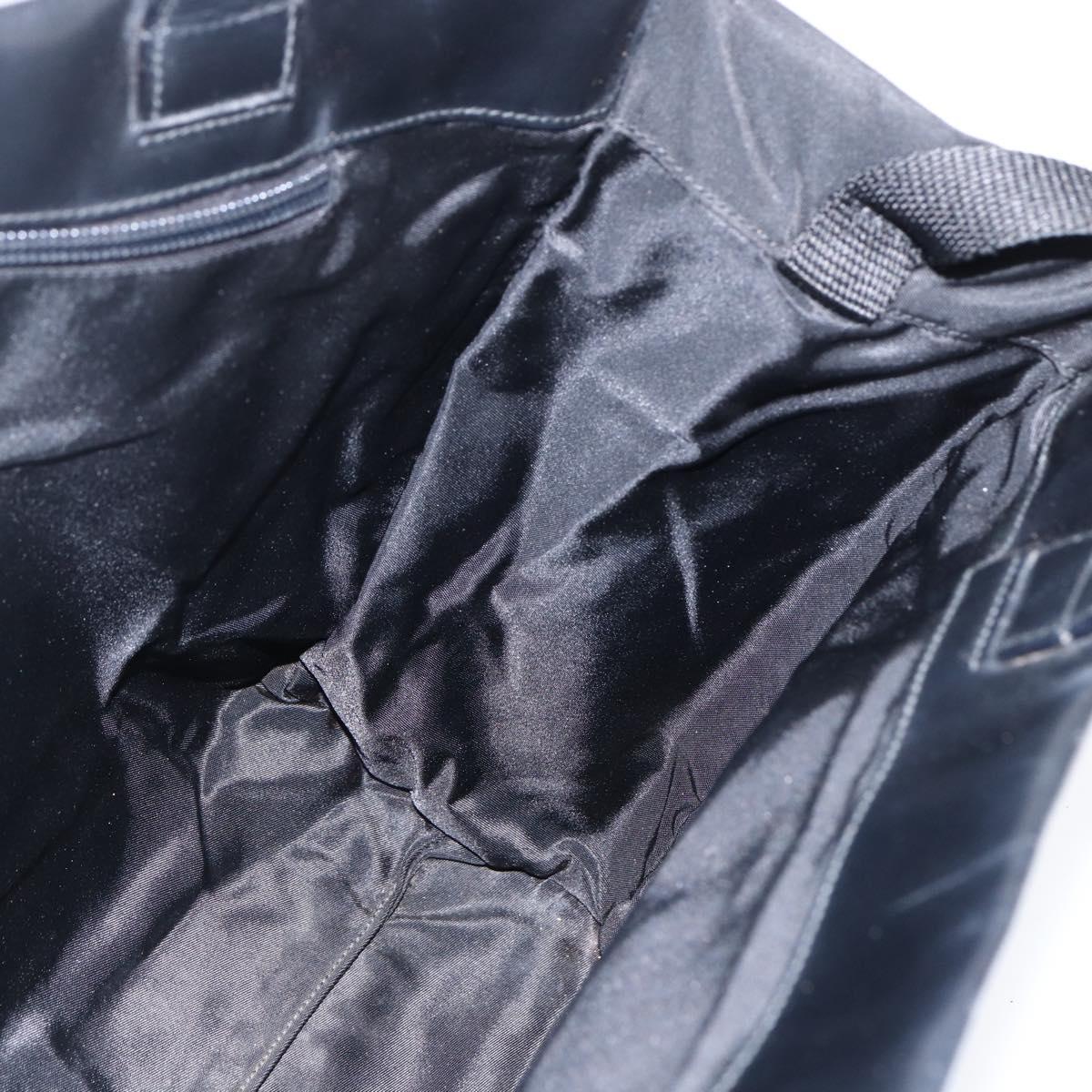 PRADA Hand Bag Nylon Black Silver Auth 170309