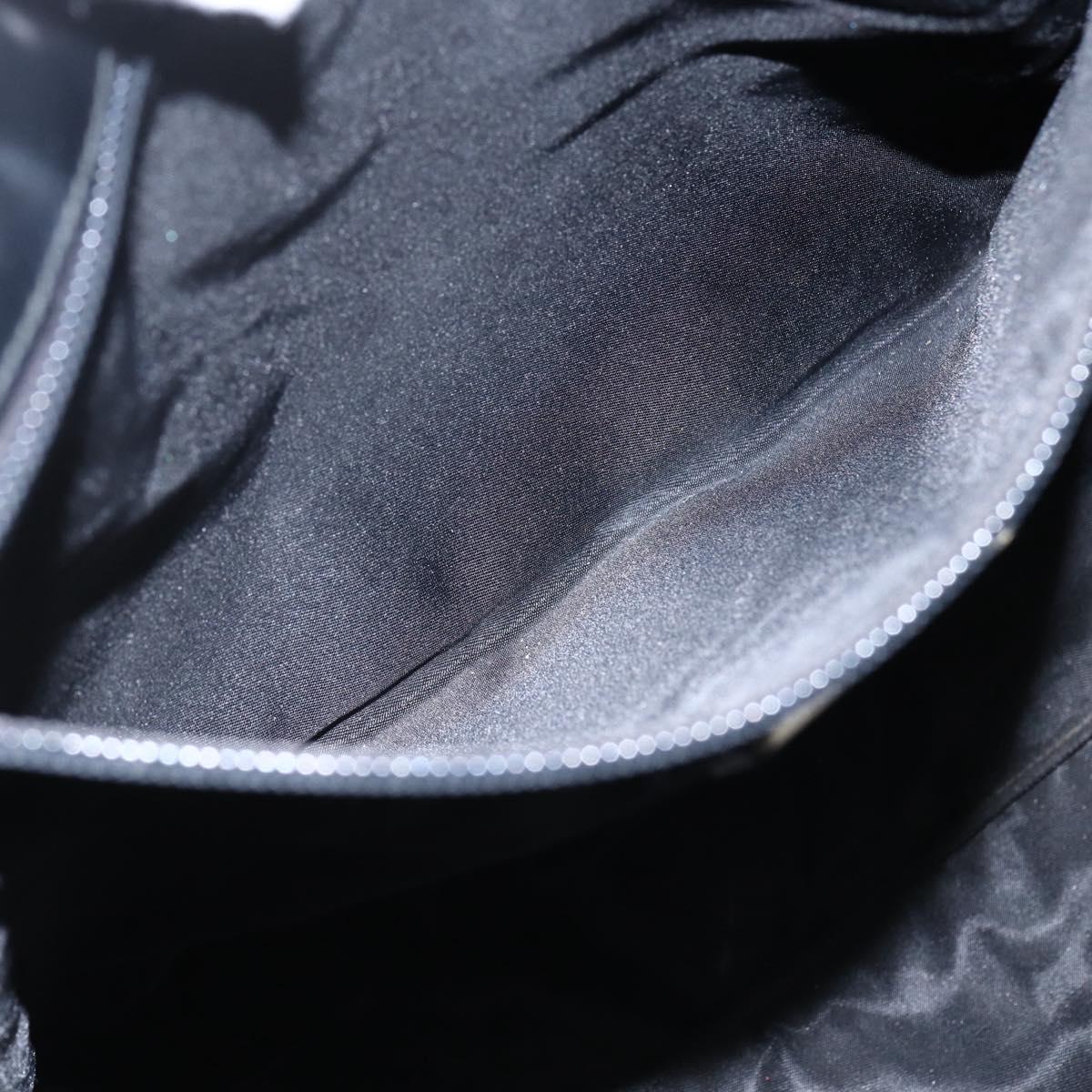 PRADA Hand Bag Nylon Black Silver Auth 170309