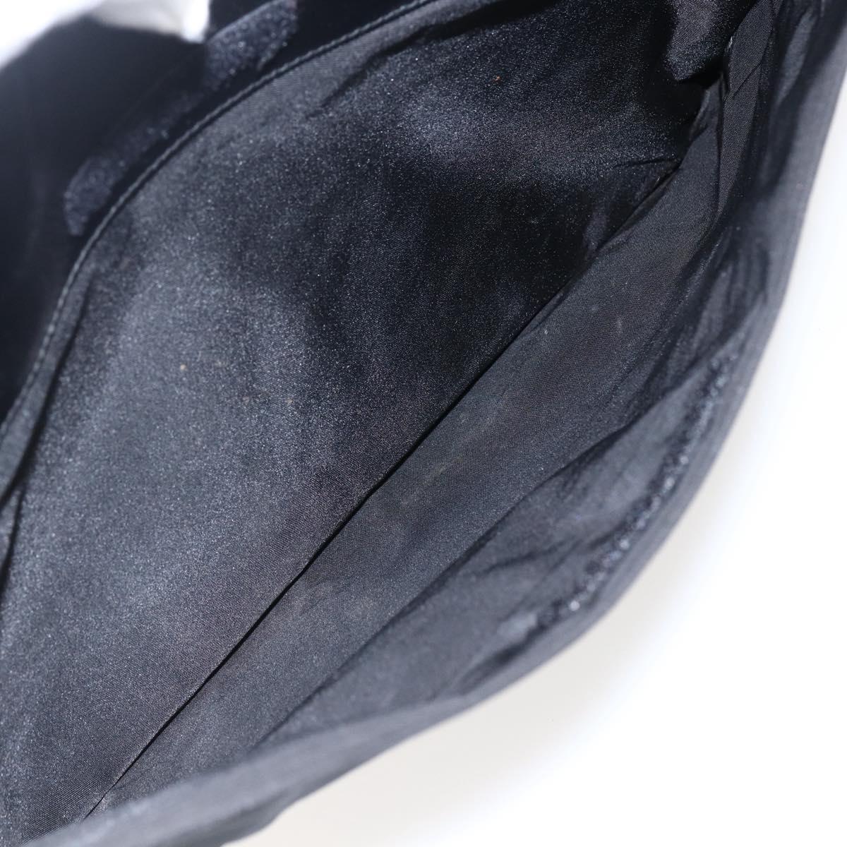 PRADA Hand Bag Nylon Black Silver Auth 170309