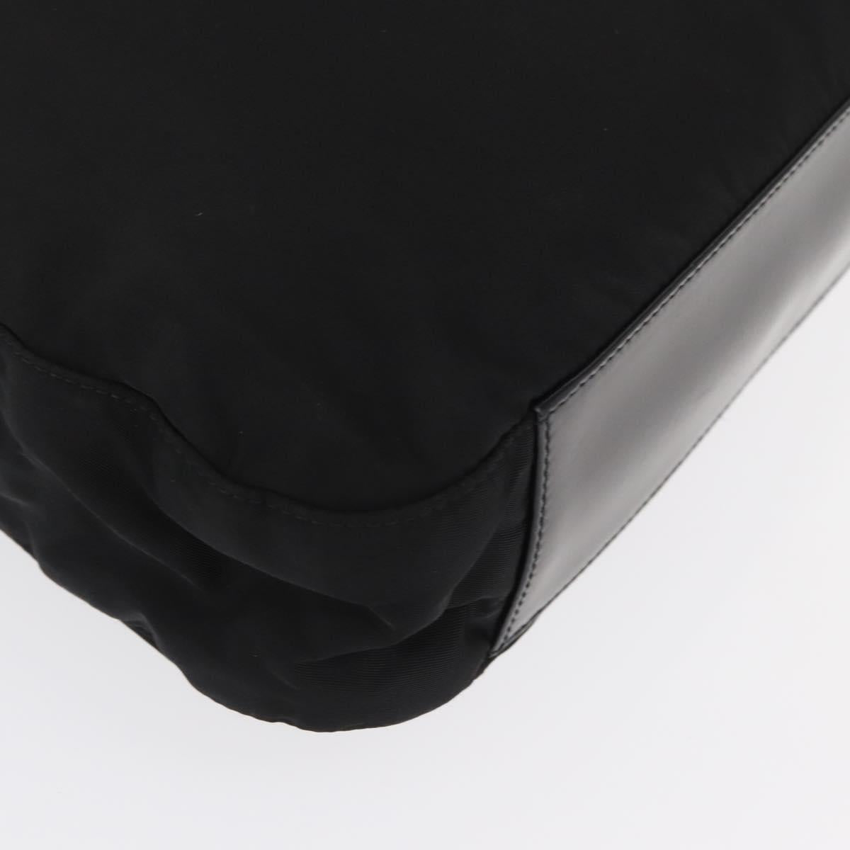 PRADA Shoulder Bag Nylon Black Silver Auth 170310