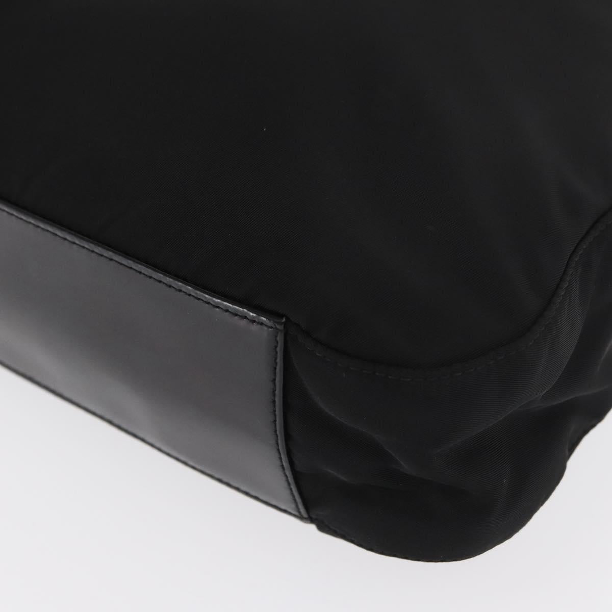 PRADA Shoulder Bag Nylon Black Silver Auth 170310