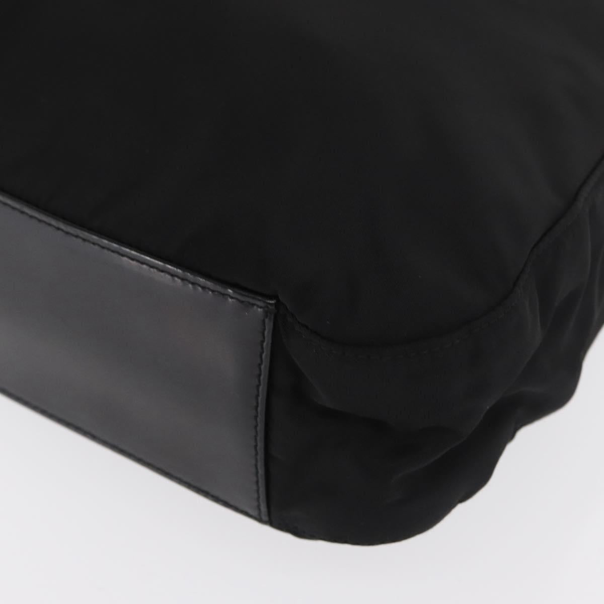 PRADA Shoulder Bag Nylon Black Silver Auth 170310