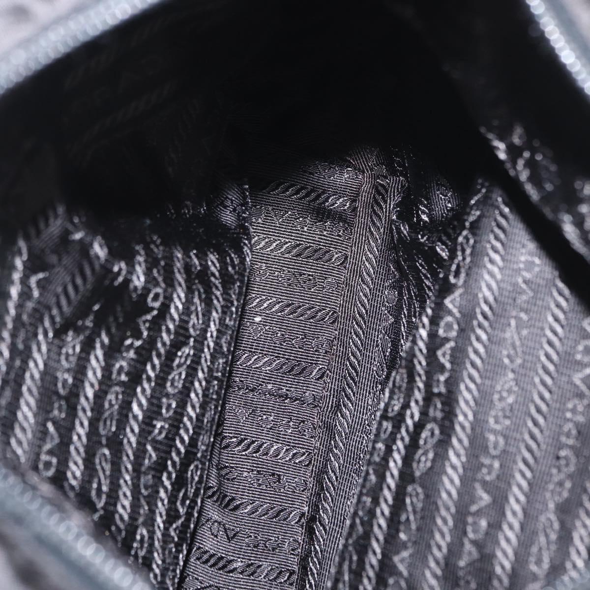 PRADA Shoulder Bag Nylon Black Silver Auth 170310