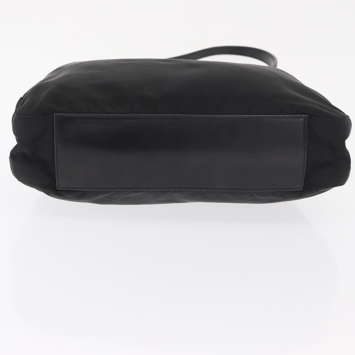 PRADA Shoulder Bag Nylon Black Silver Auth 170310