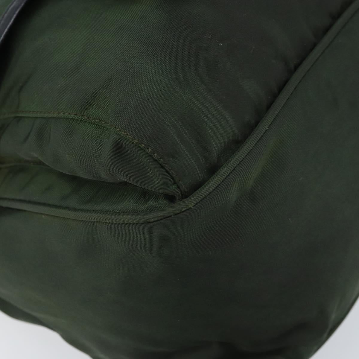PRADA Shoulder Bag Nylon Green Silver Auth 170312