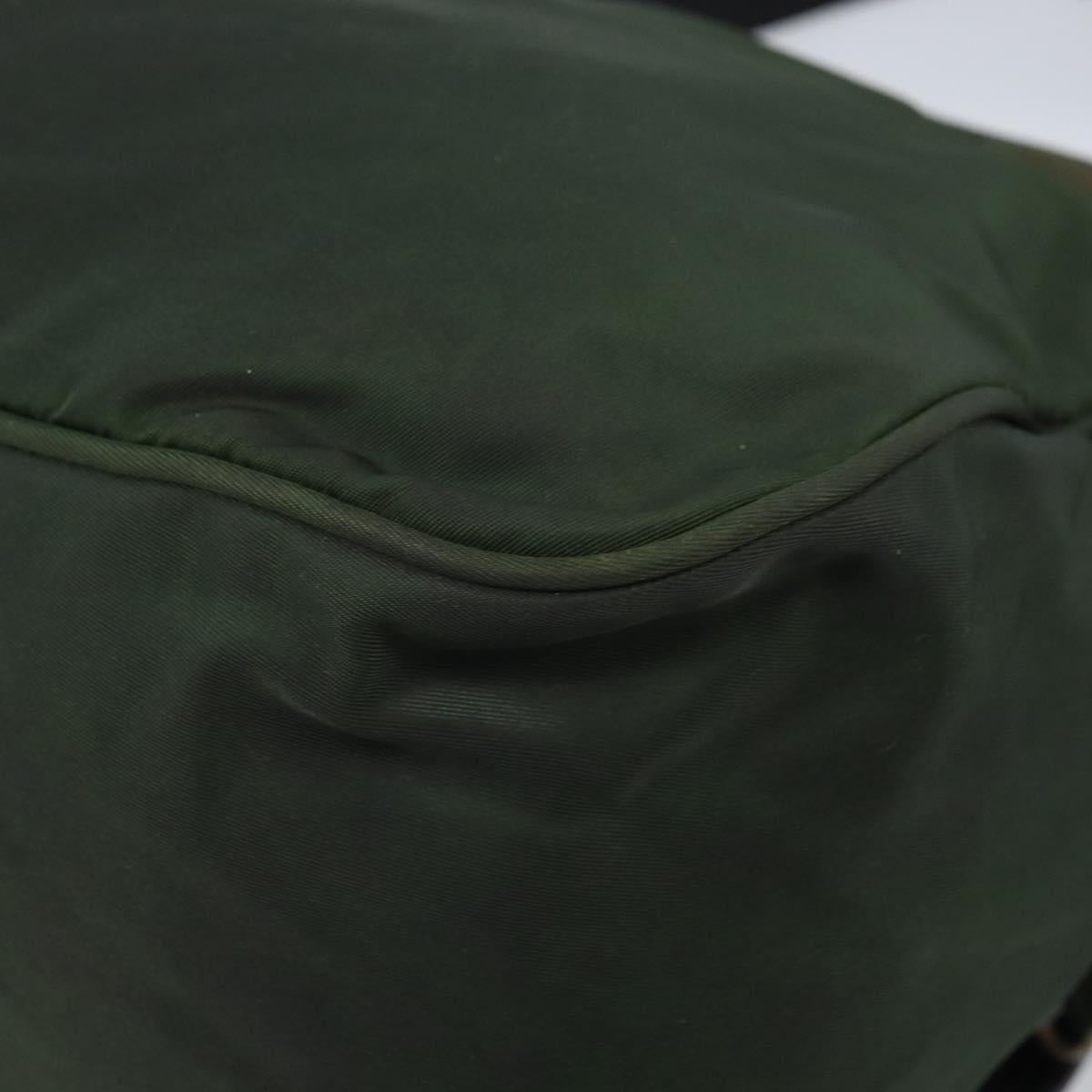 PRADA Shoulder Bag Nylon Green Silver Auth 170312
