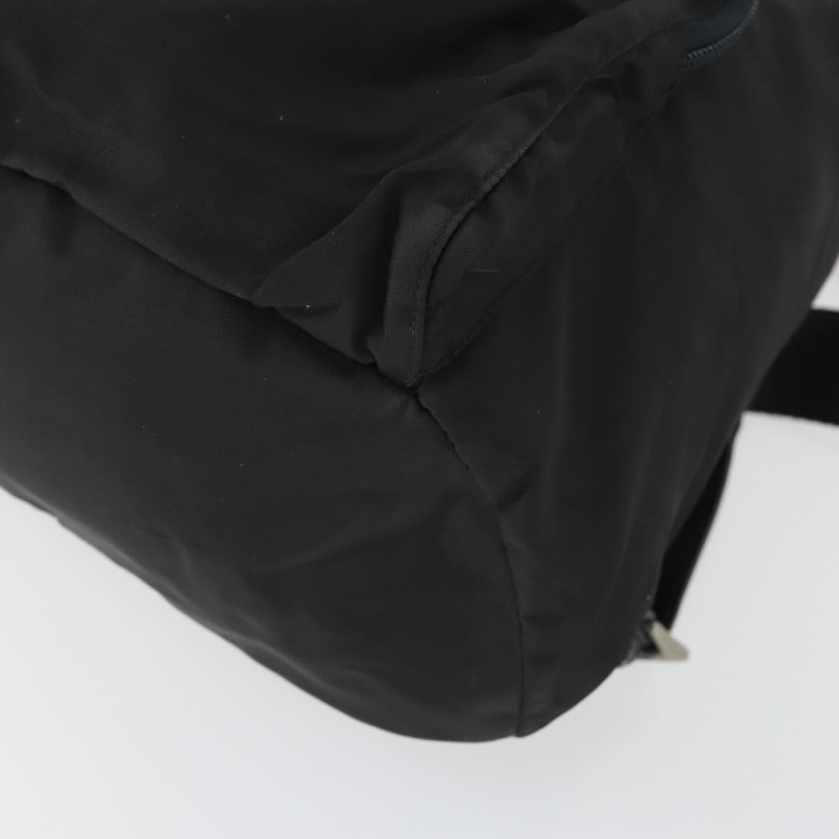 PRADA Backpack Nylon Black Silver Auth 170313