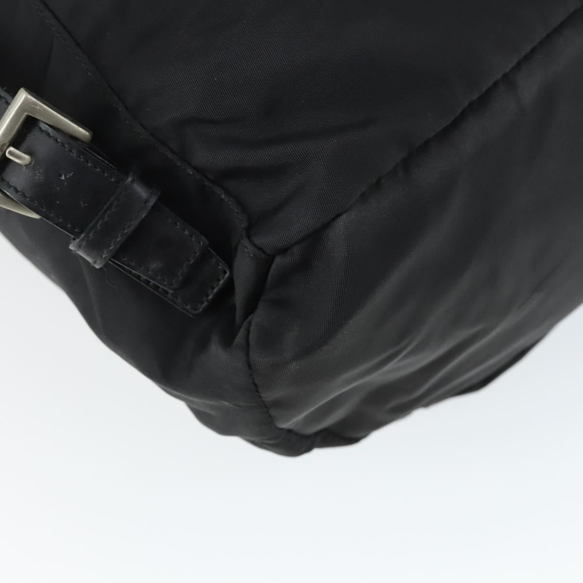 PRADA Backpack Nylon Black Silver Auth 170313