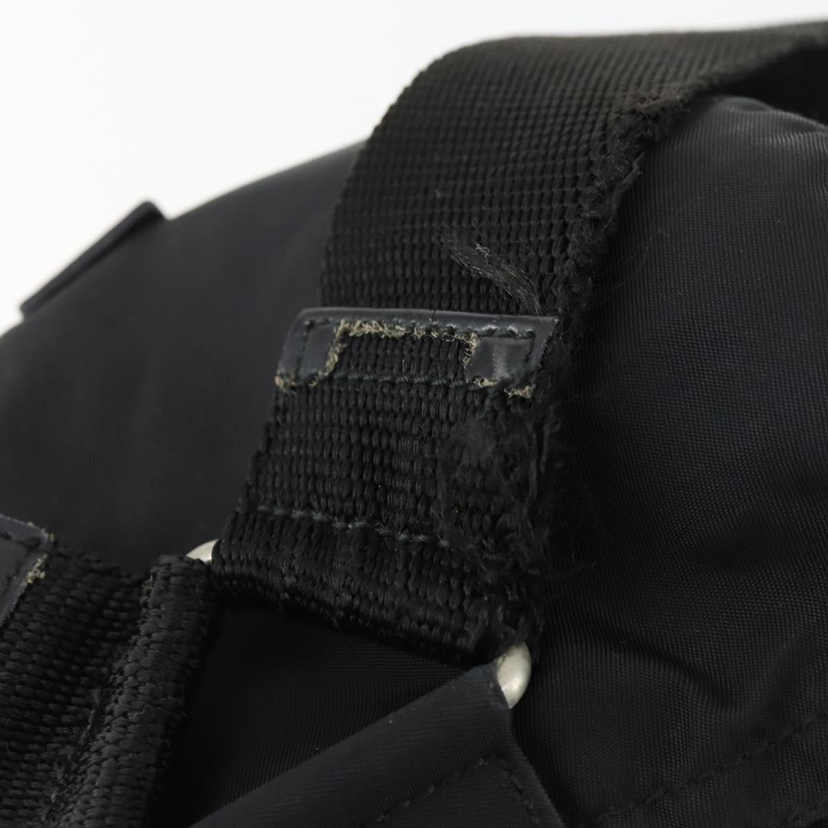 PRADA Backpack Nylon Black Silver Auth 170313