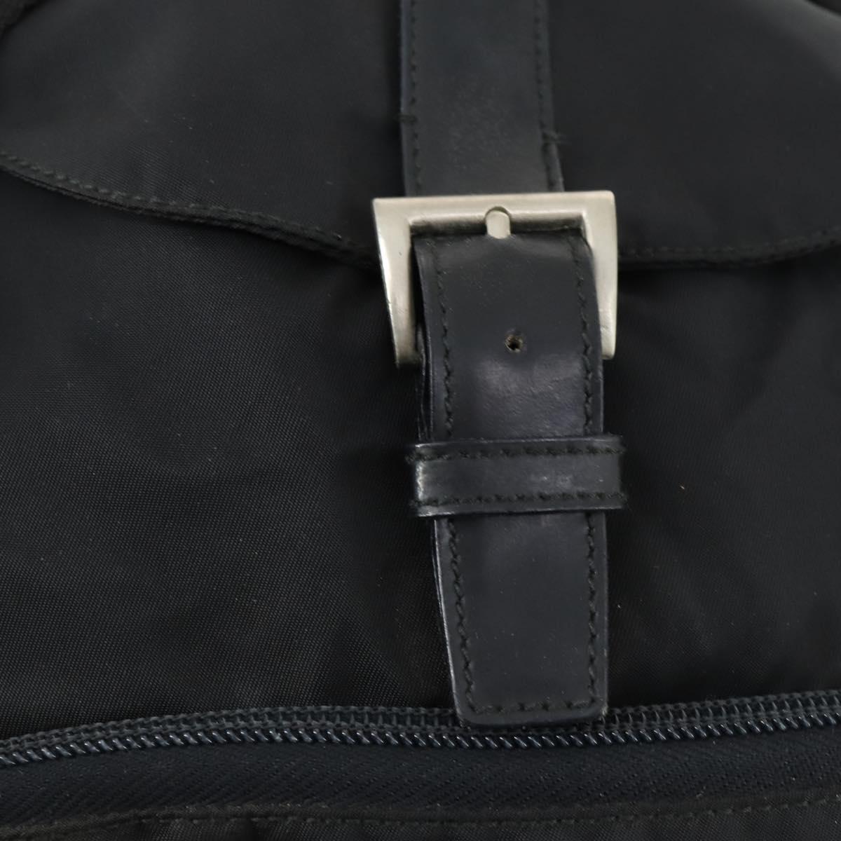 PRADA Backpack Nylon Black Silver Auth 170313