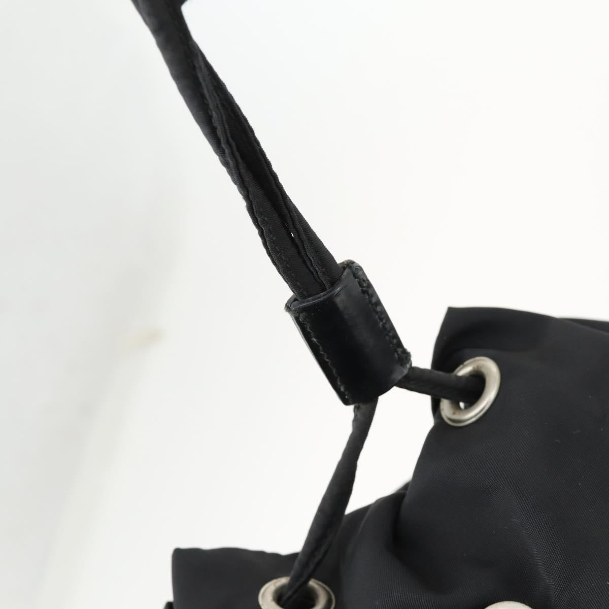 PRADA Backpack Nylon Black Silver Auth 170313