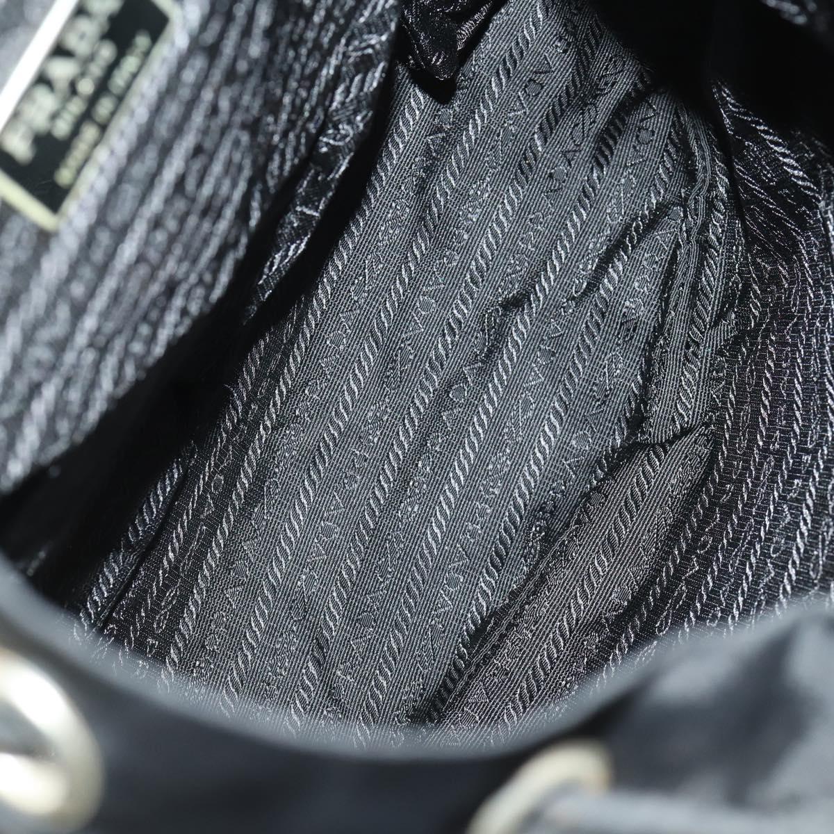 PRADA Backpack Nylon Black Silver Auth 170313