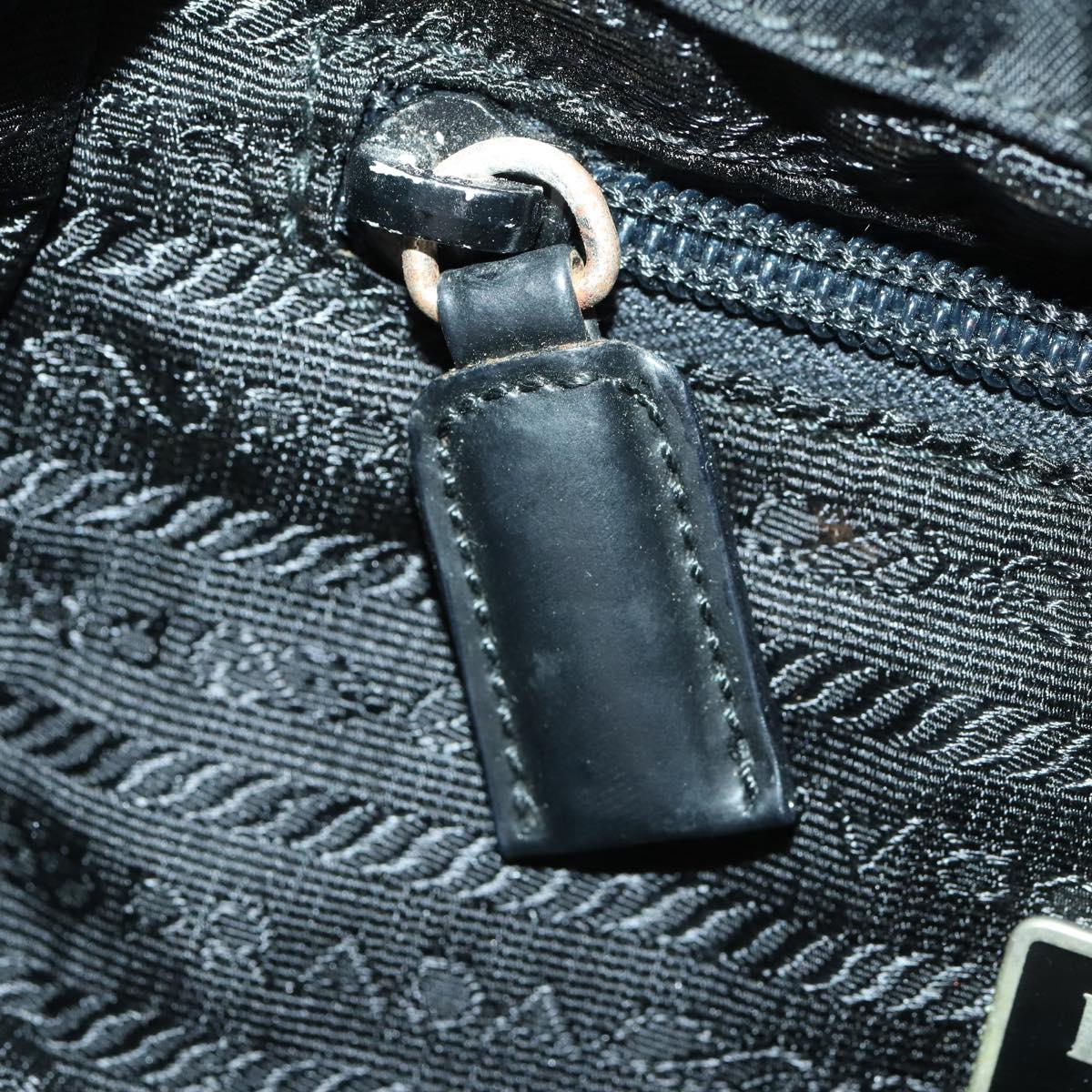 PRADA Backpack Nylon Black Silver Auth 170313