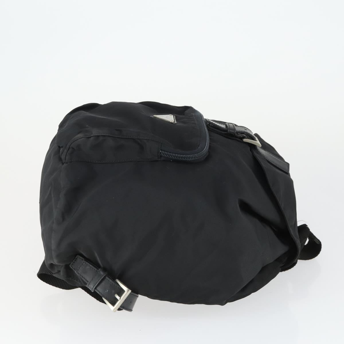 PRADA Backpack Nylon Black Silver Auth 170313