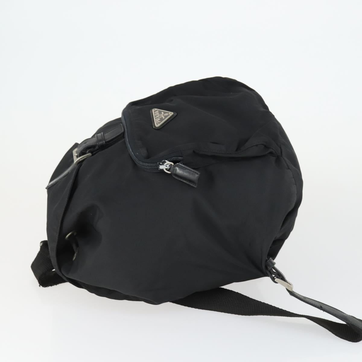 PRADA Backpack Nylon Black Silver Auth 170313