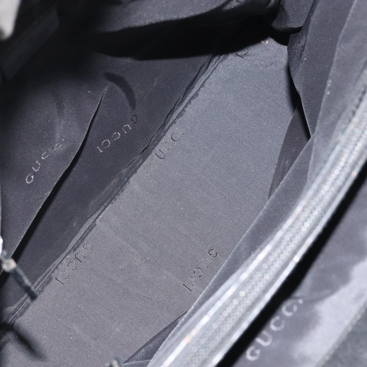 GUCCI Bamboo Tote Bag Nylon Black Silver 002 1010 Auth 170315