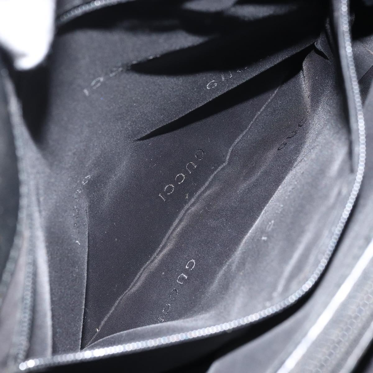 GUCCI Bamboo Tote Bag Nylon Black Silver 002 1010 Auth 170315