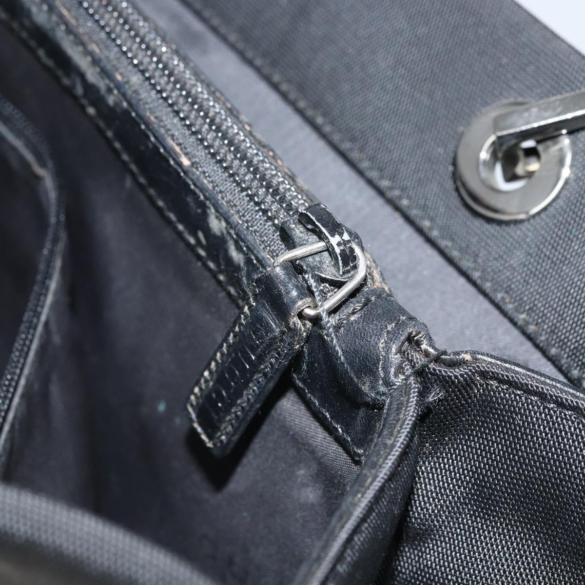 GUCCI Bamboo Tote Bag Nylon Black Silver 002 1010 Auth 170315