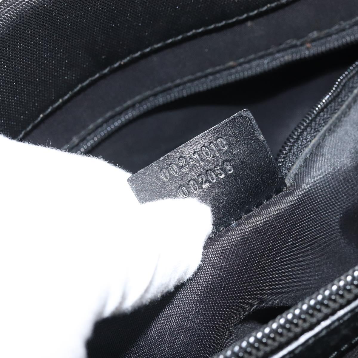 GUCCI Bamboo Tote Bag Nylon Black Silver 002 1010 Auth 170315