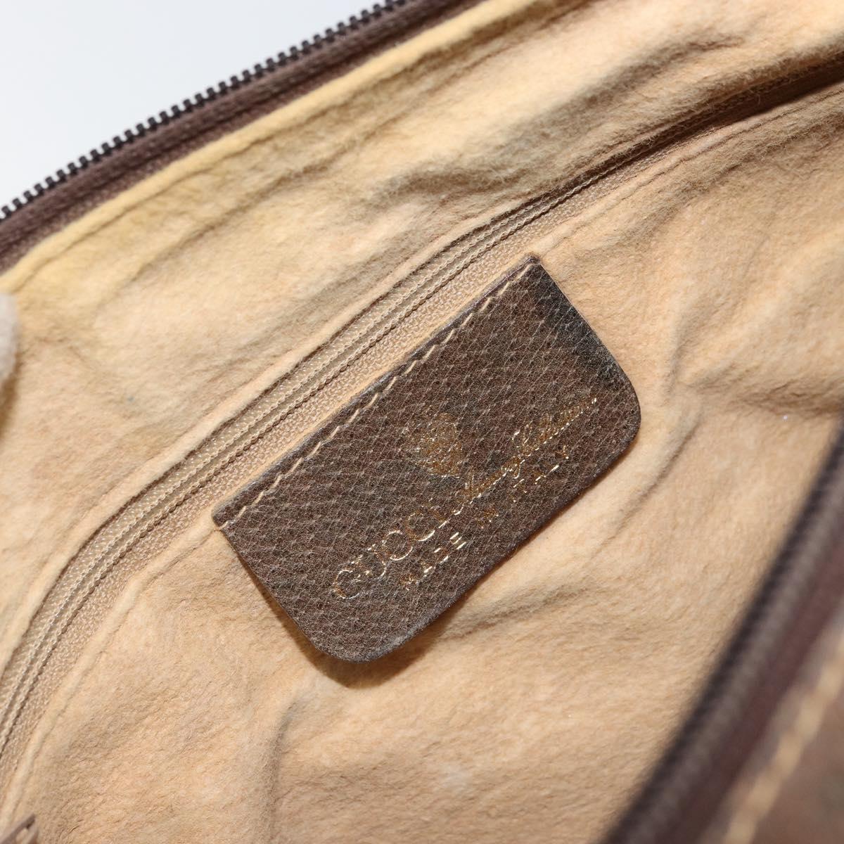 GUCCI GG Supreme Web Sherry Line Shoulder Bag PVC Beige Red Auth 170320