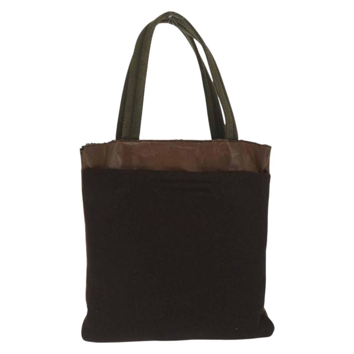 PRADA Hand Bag Leather Brown Auth 170323