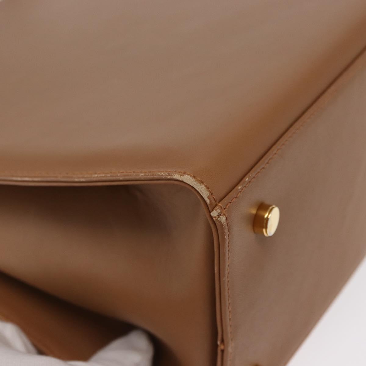 Salvatore Ferragamo Shoulder Bag Leather Brown Gold Auth 170324