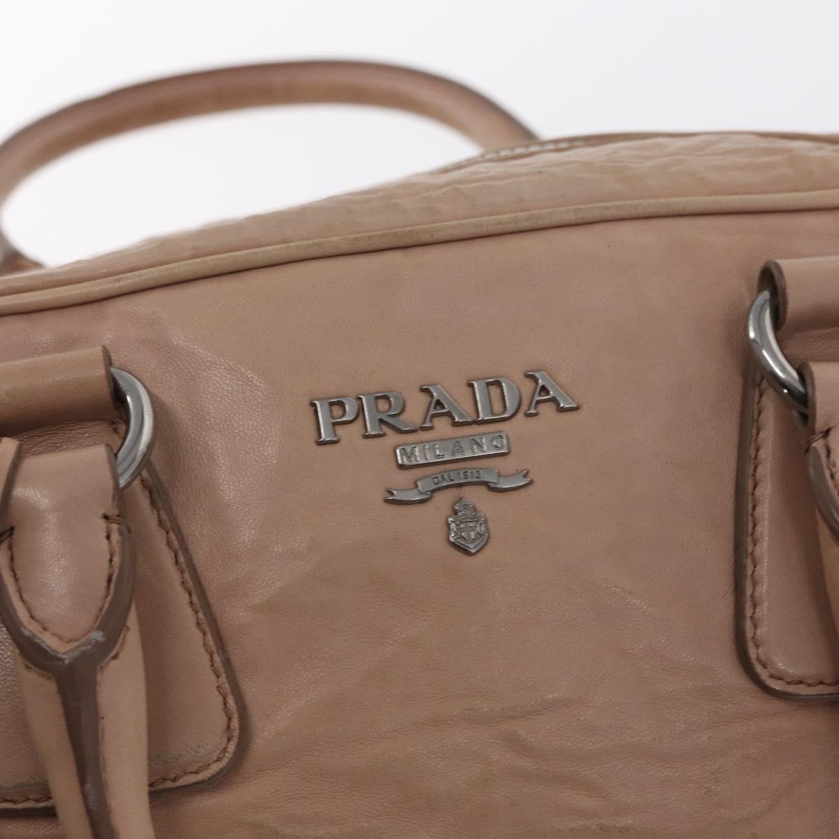 PRADA Hand Bag Leather 2way Pink Silver Auth 170334