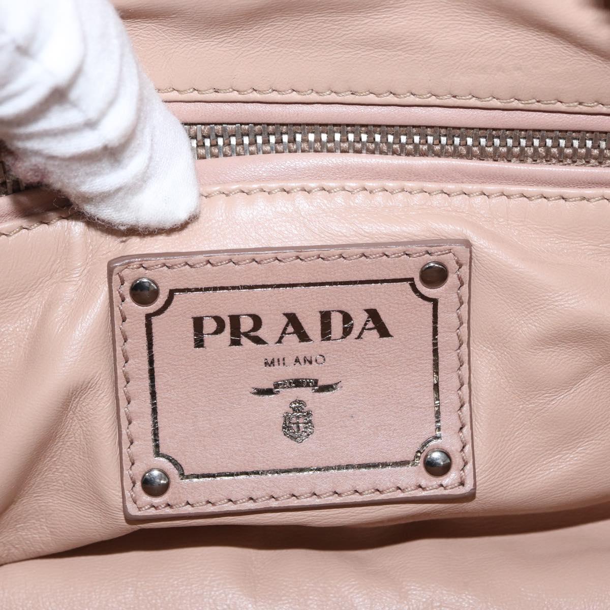 PRADA Hand Bag Leather 2way Pink Silver Auth 170334