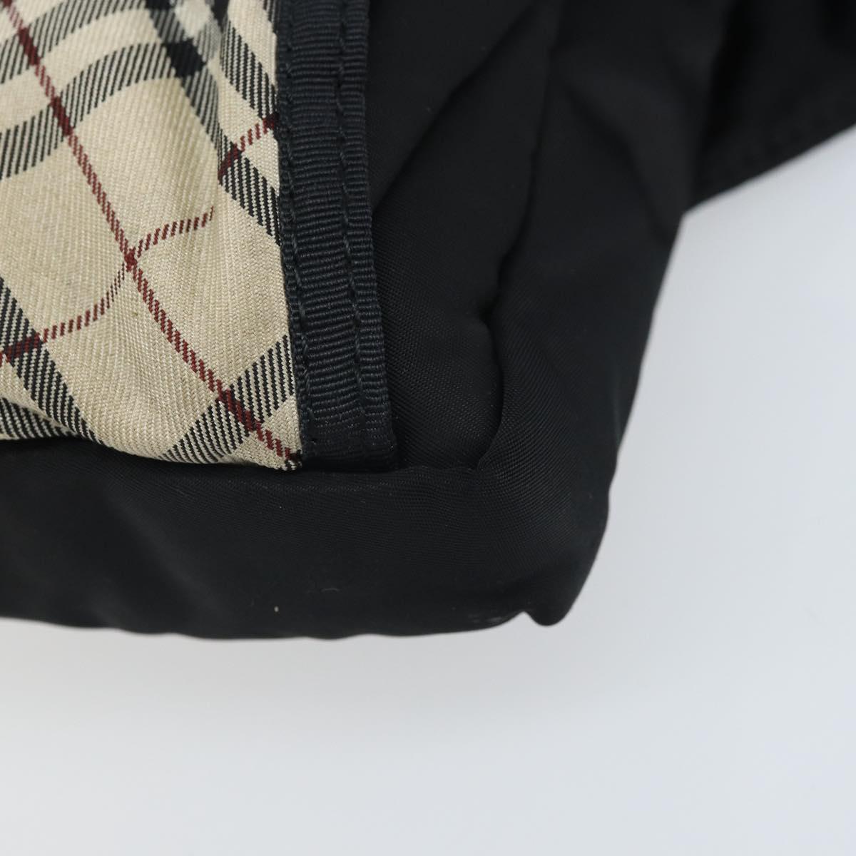BURBERRY Nova Check Black label Waist bag Nylon Beige Silver Auth 170337